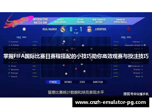 掌握FIFA国际比赛日赛程搭配的小技巧助你高效观赛与投注技巧 掌握FIFA国际比赛日赛程搭配的小技巧助你高效观赛与投注技巧